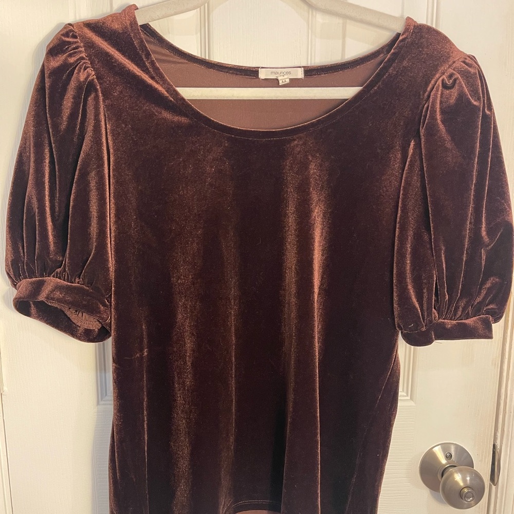 Maurices Velvet Brown Blouse